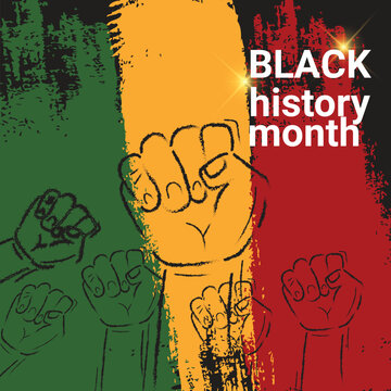 hand-drawn black history month background design