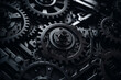 © Ahmed - Industry machinery works with accuracy and skill 3d black realistic abstract background