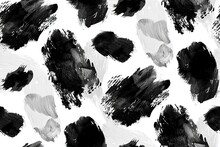 Dynamic Seamless Pattern With Black Brushstrokes, Creating Striking Abstract Design That Is Perfect For Modern Art Prints, Edgy Textile Designs, Impactful Graphic Visuals.