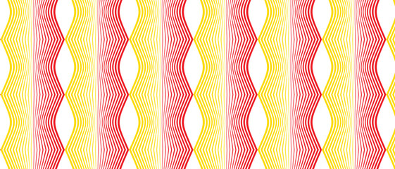 Poster - abstract monochrome geometric red yellow seamless pattern.