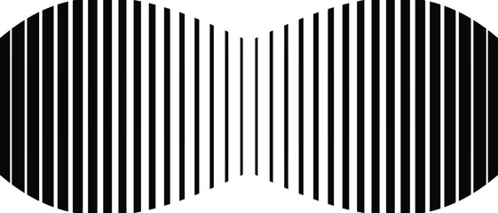 Poster - abstract monochrome geometric black thin to thick wave line pattern.