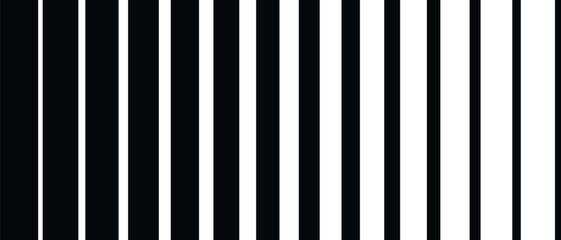 Poster - abstract geometric vertical white thin to thick line pattern.