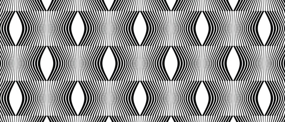 Poster - abstract geometric vertical black thin to thick stylish pattern.
