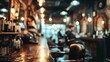 Background of a modern barber shop with a blur effect, showcasing its trendy atmosphere.