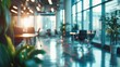 © Matthew - Blurred background featuring the lobby interior of a modern office. Defocused background for business