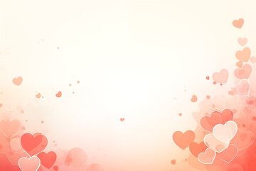 Wall Mural - Valentine's Day card. Hearts background with copy space, minimalistic illustration.