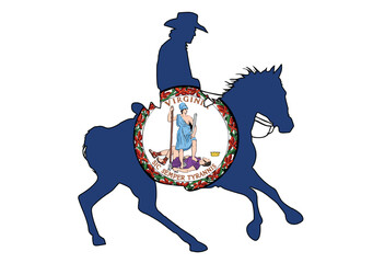 Poster - Virginia State Flag Cowboy