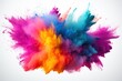 © meow - multi color powder explosion white background