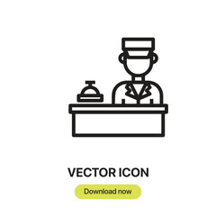 Fototapete - Receptionist icon vector. Linear-style sign for mobile concept and web design. Receptionist symbol illustration. Pixel vector graphics - Vector.