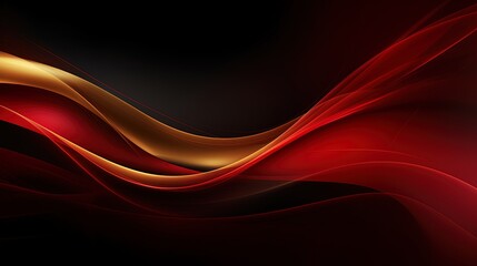 Canvas Print - Abstract red and black wavy background with copy space for your text, ai generative