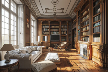 Wall Mural - interior of a library