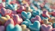 Fondo abstracto de corazones para celebración del día de los enamorados. Ideal como fondo para web. Generado por IA.
