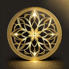 Wall Mural - spiritual golden flower consciousness life yoga
