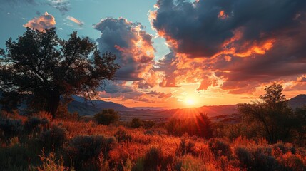 Poster - dmbaccus Heavenly sunrise in Colorado with light clouds