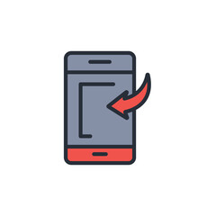 Fototapete - Mobile download icon. vector.Editable stroke.linear style sign for use web design,logo.Symbol illustration.