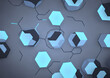 © LIUBOMYR - Multicolored patterns with repeating hexagonal mosaics hexagons mosaic background design Modern technology geometric ,Generative AI