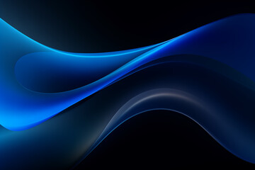 Wall Mural - blue black abstract wavy color background, gradient blend, bright colored