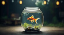 Image Of A Pet Fish In An Aquarium This Picture Shows.Generative AI