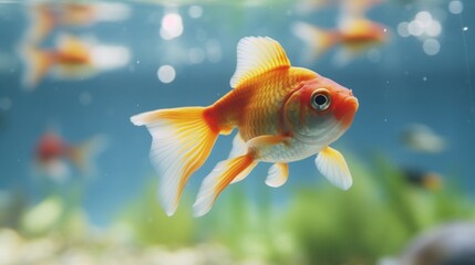 Wall Mural - Image of a pet fish in an aquarium This picture shows.Generative AI