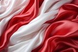 Fototapeta Tulipany - Poland independence day waving flag on fabric texture background with copy space available