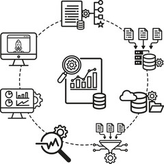 Wall Mural - big data analytics icon vector sign