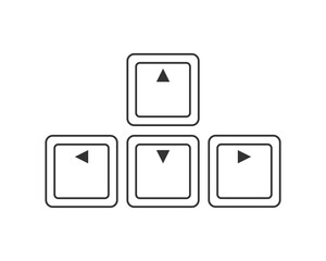 Fototapete - Cursor key arrangements, The four cursor keys (up, down, left, and right)in the cursor key zone,Arrow keys or cursor movement keys are buttons on a computer keyboard that are either programmed