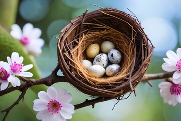 Wall Mural - nest with eggs