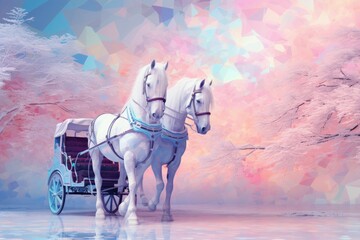 Canvas Print - Sleigh Rides in Snow - Generative AI