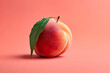 © Sebelas Studio - a peach fruit with on a peach color plain background