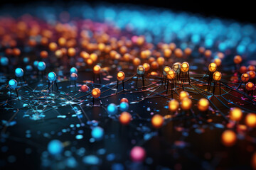 Poster - streams of digital data intertwining and converging, illustrating the interconnected nature of the i