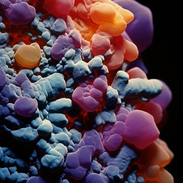 Colorful 3D rendering of a highly detailed organic structure