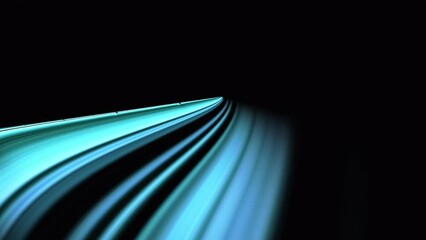 Wall Mural - blue line flowing on black background. copy space for text, logo. loop able animation