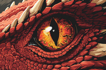 Wall Mural - Dragon eye, fantasy, generative ai 