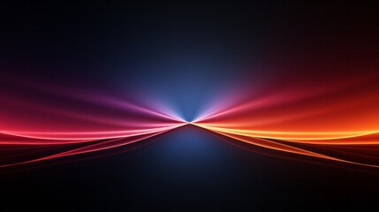 Poster - Mastery of light, left and right symmetry of two gradient colors, dark magenta and orange, glow-in-the-dark effects, deep purple and light orange