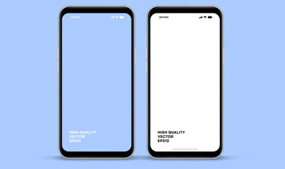 Poster - 3d high quality vector smartphone mockups. Ultra realistic mobile device UI UX mockup for presentation template. Cellphone frame with blank screen isolated templates. 3d isometric illustration.