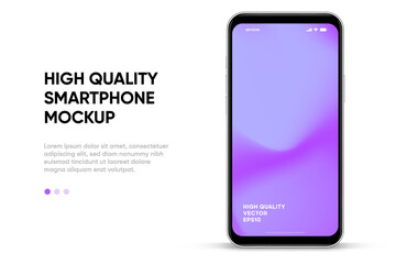 Poster - 3d high quality vector smartphone mockups. Ultra realistic mobile device UI UX mockup for presentation template. Cellphone frame with blank screen isolated templates. 3d isometric illustration.