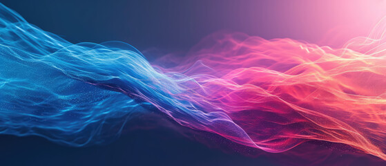 Wall Mural - Dynamic streaks of neon cloud waves in a vibrant gradient.