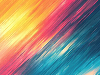 Poster - Vibrant gradient with flowing diagonal lines in a bright colour spectrum.