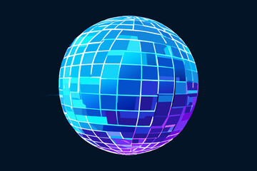 Poster - Glowing binary code forming a globe. vektor illustation
