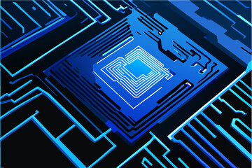 Poster - Circuit board with futuristic lines. vektor illustation