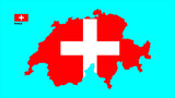 Fototapeta  - illustration map flag of the country Switzerland light color background