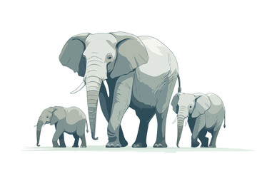 Wall Mural - Elephants Temples vector flat minimalistic isolated vector style illustration