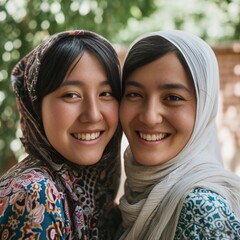 Poster - Smiling central asian young women looking at the camera.