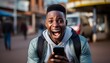 Excited 15-year-old seeing a message on his phone