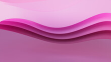 Abstract Wallpaper Created From Magenta 3D Undulating Lines. Colorful 3D Render With Copy-space.  