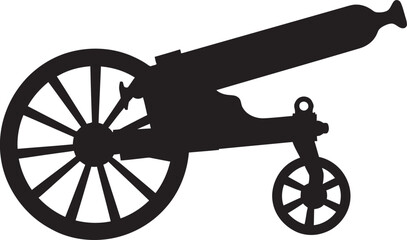 Wall Mural - Tactical Arsenal Black Cannon Emblematic Symbol Dynamic Warfare Sleek Black Cannon Iconic Symbol