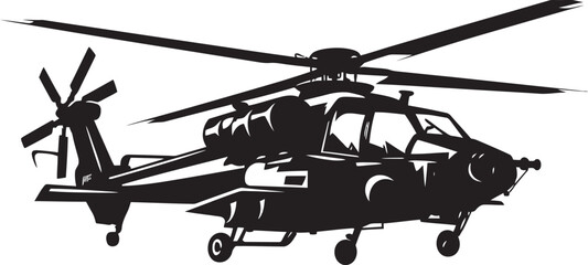 Wall Mural - Lethal Force Vector Black Combat Helicopter Dynamic Defender Symbolic Black Helicopter