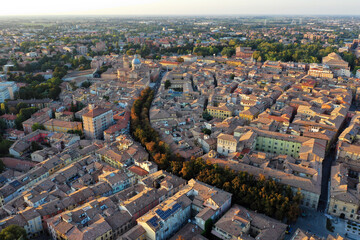 Canvas Print - Aerial view of the Reggio Emilia town center, Emilia Romagna, Italy