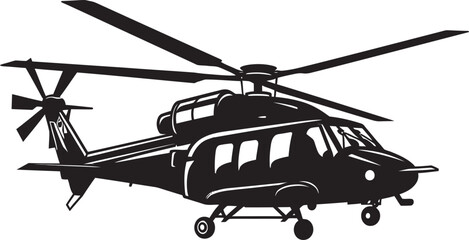 Wall Mural - Warrior Elite Vector Black Helicopter Emblematic Identity Stealth Strike Black Combat Helicopter Symbolic Emblem