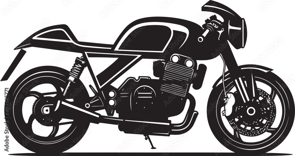 Timeless Classic Black Cafe Racer Iconic Precision Street Racer Vector ...